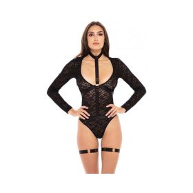 Rene Rofe Up To My Neck Teddy Choker Set  Black S/m