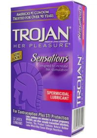 Trojan Her Pleasure Sensations Armor Spermicidal Condoms 12 Pack