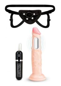 Lux Fetish 6.5" Realistic Vibrating Dildo W/strap On Harness Set