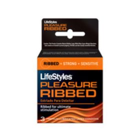 Lifestyles Condom Ribbed Pleasure Lubricated 3 Pack