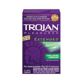 Trojan Extended Pleasure Condoms With Climax Control Lubricant