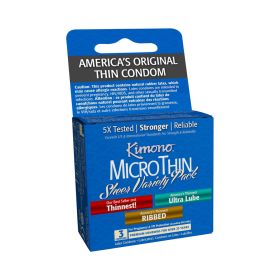 Kimono Microthin Sheer Variety Pack 3 Condoms