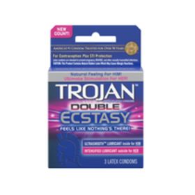 Trojan Double Ecstasy 3 Pack Latex Condoms