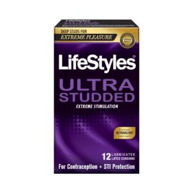 Lifestyles Ultra Studded Latex Condoms 12 Count