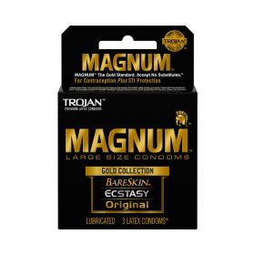 Trojan Magnum Large Size Condoms Gold Collection 3 Pack