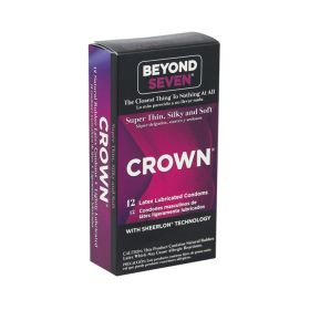 Crown Super Thin Latex Condoms Lubricated 12 Pack